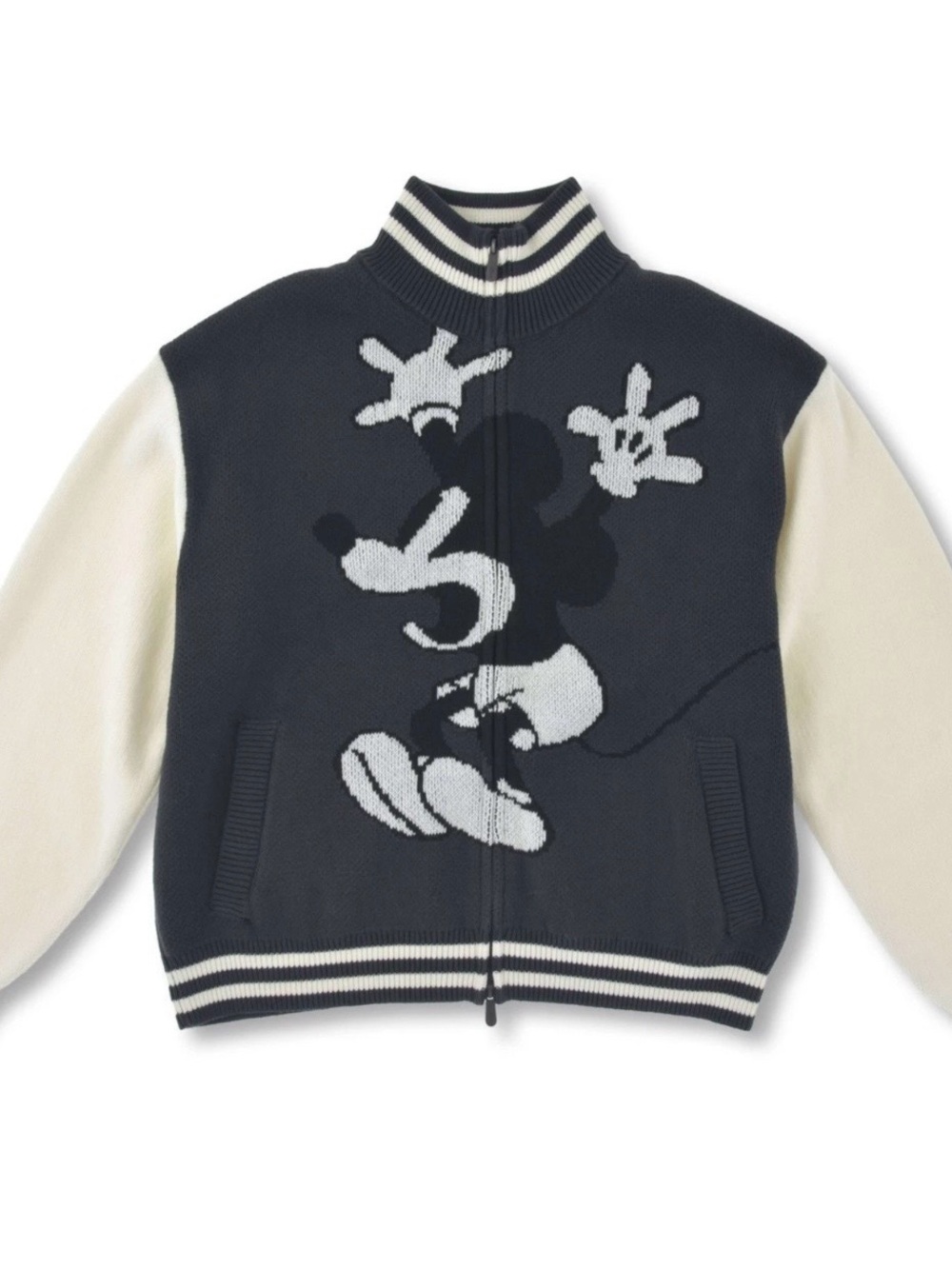 NWT Disney Parks Mickey Mouse “The Skeleton Dance” Knit Varsity Jacket